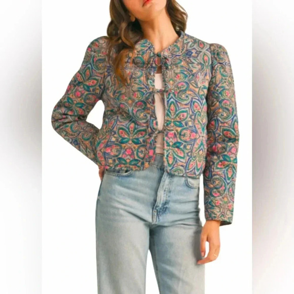 Nadia Vintage Quilted Jacket Cardigan  in Navy Size Small - Picture 1 of 9